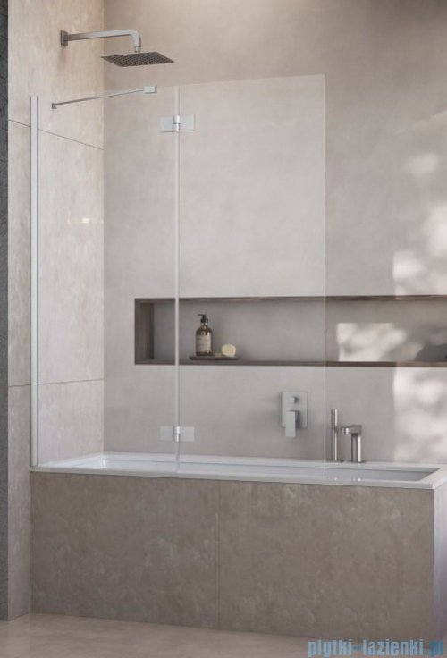 Radaway Essenza Brushed Nickel PND II parawan nawannowy 110cm lewy szczotkowany nikiel/przejrzyste 110002110-91-01L