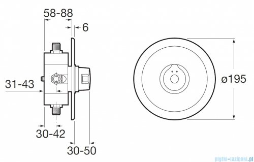 Roca  Avant bateria prysznicowa czasowa podtynkowa Chrom A5A2217C00