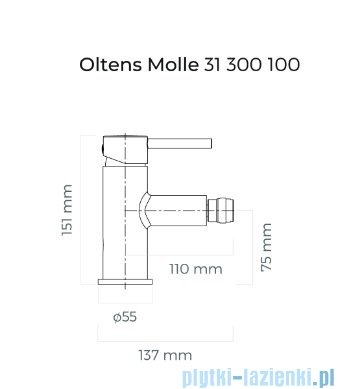 Oltens Molle bateria bidetowa chrom 31300100