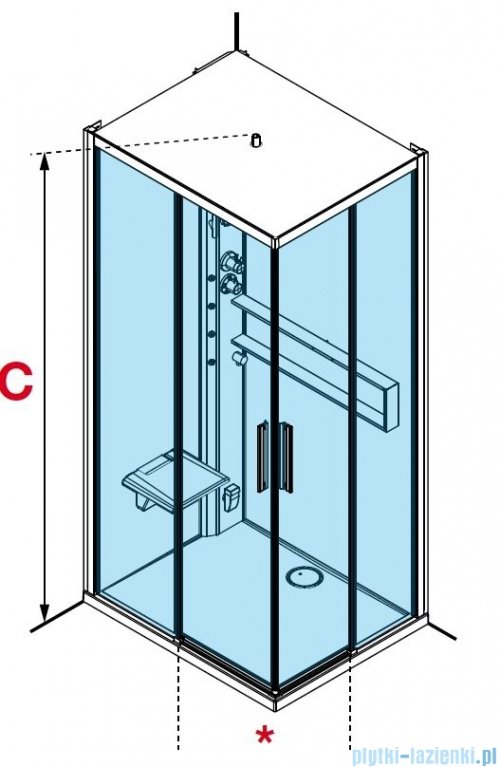 Novellini Glax 2 2.0 kabina z hydromasażem 100x80 lewa srebrna G22A198SM1-1BB
