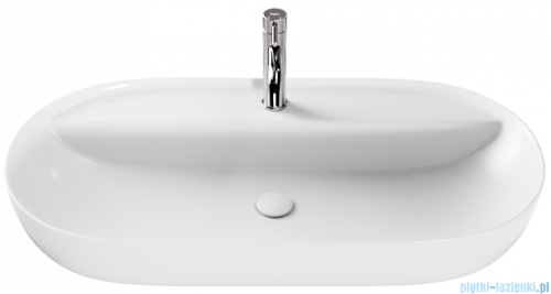 Besco Anes Cera-Line White umywalka nablatowa biała 80 cm biały połysk UNC-80-ANB