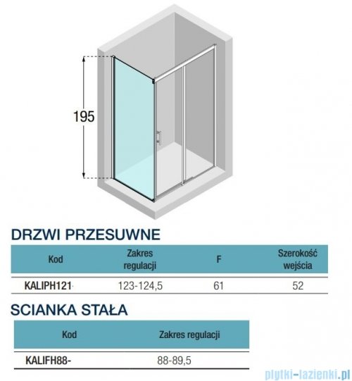 Novellini Kali PH+FH kabina 125x90 profile czarne KALIPH121-1H/KALIFH88-1H
