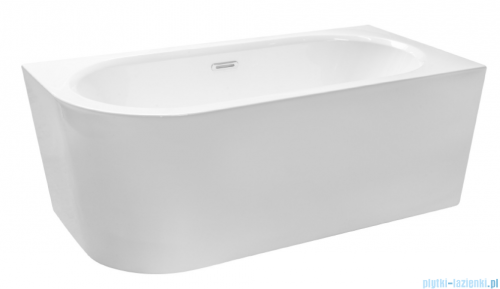 Besco Avita A-line 170x75cm wanna wolnostojąca przyścienna prawa akrylowa + syfon klik-klak złoty z przelewem slim #WAA-170APZS