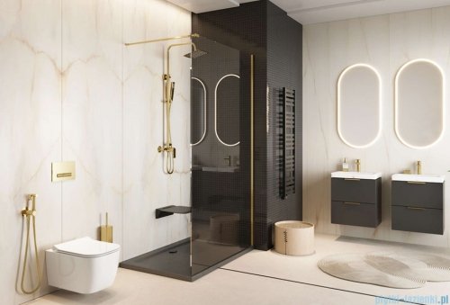 Excellent Vidoq Walk-in ścianka prysznicowa prosta 90x200 cm, złoto szczotkowane KAEX.1506.900.LP.GB