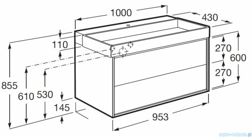 Roca Tura Unik zestaw szafka z umywalką 100x43x60 TERAKOTA A852035560