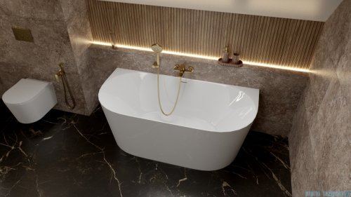 Lavita Lumio Wall wanna 150x75cm wolnostojąca przyścienna syfon klik-klak biały 5900378370598