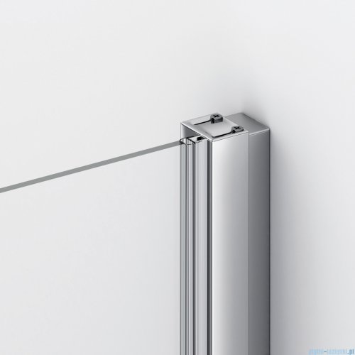 Ronal ANNEA AN13 Drzwi jednoczęściowe ze ścianką stałą w linii 75x200cm lewe srebrny połysk AN13G075007