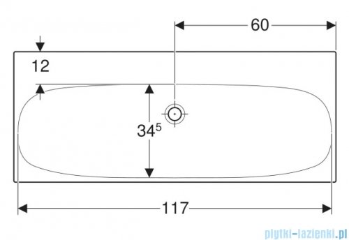 Geberit Acanto Umywalka ścienna bez otworu na baterię 120x48 cm KeraTect 501.880.00.8