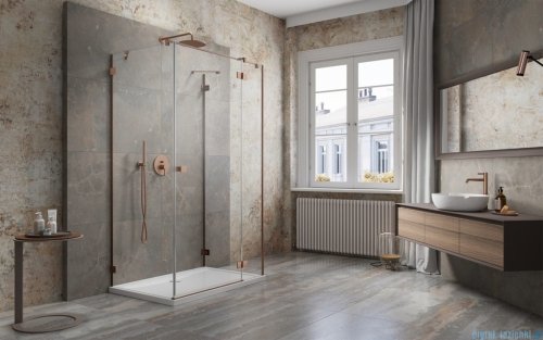 Radaway Essenza Pro Brushed Copper Kdj+S kabina 100x120x100cm prawa szczotkowana miedź 10097312-93-01R/10098100-01-01/10098100-01-01