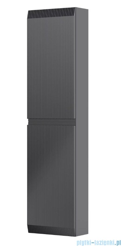 Oristo Brylant szafka boczna wysoka ryflowana 40x160x17cm czarny mat OR36-SB2D-40-8R