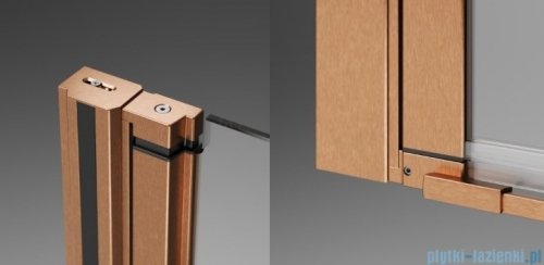 Radaway Nes 6 Brushed Copper KDD B kabina walk-in 90cm prawa szczotkowana miedź szkło przejrzyste 10024090-93-01R