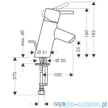Hansgrohe Talis S Jednouchwytowa bateria umywalkowa DN15 32020000