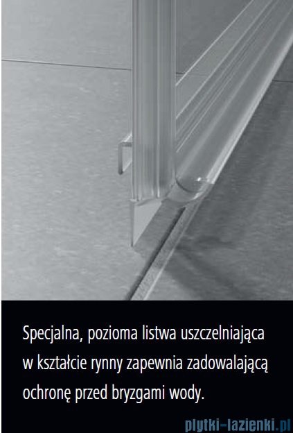 Kermi Nica drzwi przesuwne 2-częściowe z polem stałym lewe 170 cm NIL2L17020VPK