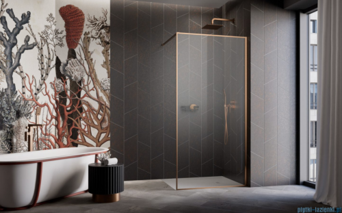 Radaway Modo F II Brushed Copper kabina Walk-in 100x201cm Szczotkowana Miedź szkło przejrzyste 10409104-93-01