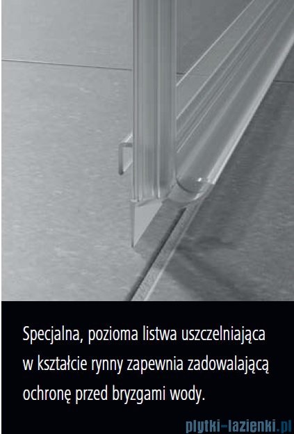 Kermi Nica drzwi przesuwne 2-częściowe z polem stałym lewe 150 cm NID2L15020VPK