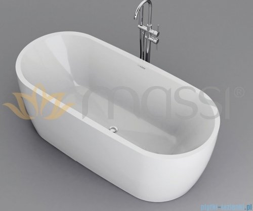 Massi Elegant 150 wanna wolnostojąca 150x75cm biała + syfon MSWA-822150