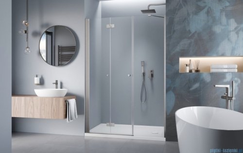 Radaway Nes Brushed Nickel DWSB drzwi wnękowe 120cm W3 lewe szczotkowany nikiel szkło przejrzyste 10044750-91-01L/10045450-01-01