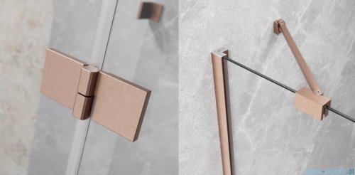 Radaway Essenza Brushed Copper PND II parawan nawannowy 140cm prawy szczotkowana miedź/przejrzyste 110002140-93-01R