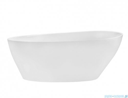 Besco Goya XS 142x62cm wanna wolnostojąca konglomeratowa MATOWA + syfon klik-klak złoty czyszczony od góry #WMMB-140GKG