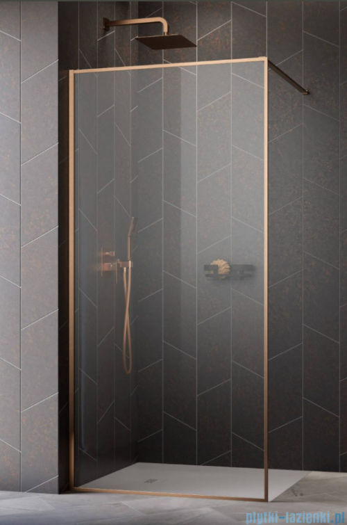 Radaway Modo F II Brushed Copper kabina Walk-in 100x201cm Szczotkowana Miedź szkło przejrzyste 10409104-93-01