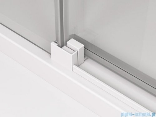 SanSwiss Cadura White Line kabina Walk in 150cm lewa ze ścianką przesuwną profile biały mat CAW2G1500907