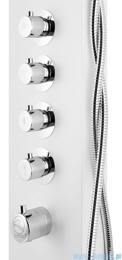 Corsan Kaskada panel prysznicowy z termostatem biały A-014ATBIALY
