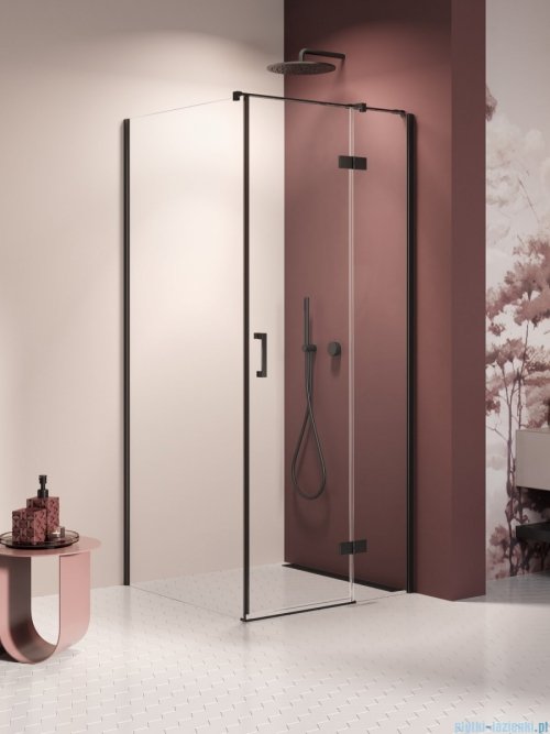 New Trendy Nesta Black kabina 120x80x200 cm prawa wspornik równoległy przejrzyste K-3751