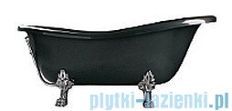 Besco Otylia 170x77cm Wanna owalna Retro biało-czarna+nogi białe