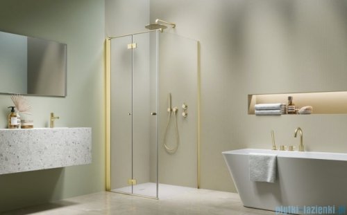 Radaway Nes 6 Kdj B Brushed Light Gold kabina 80x80cm lewa szczotkowane jasne złoto 10025080-98-01L/10039080-01-01