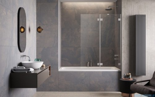 Radaway Essenza Pro Brushed Nickel Pnd II parawan nawannowy 120cm prawy szczotkowany nikiel 10102120-91-01R