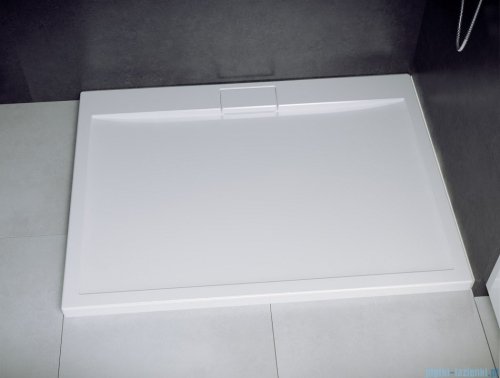 Besco Axim ultraslim 120x80cm brodzik prostokątny Stone Effect biały