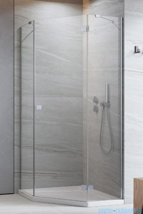 Radaway Essenza 8 Ptj kabina pięciokątna 80x90cm prawa szkło przejrzyste 10490000-01-01R/10490400-01-01