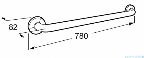 Roca Dostępna Łazienka Uchwyt ścienny prosty Biały 78 cm A816903009
