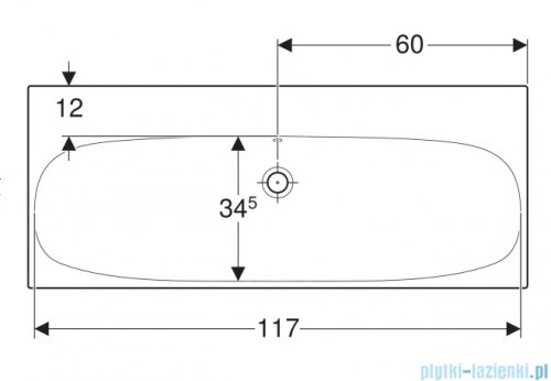 Geberit Acanto Umywalka ścienna bez otworu na baterię 120x48 cm KeraTect 501.880.00.4