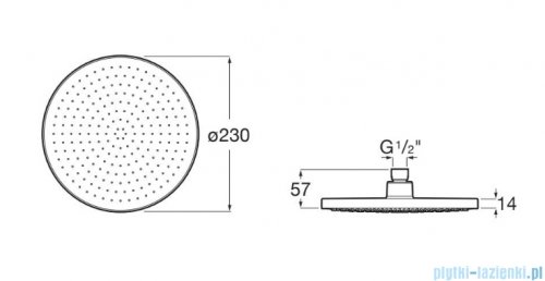 Roca Rainsense deszczownica okrągła 23x23 cm Chrom A5B1803C00