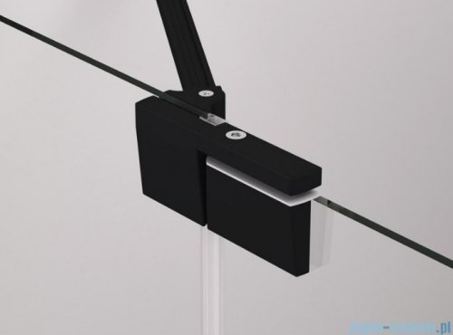 SanSwiss Cadura Black Line drzwi wahadłowe 100cm jednoczęściowe prawe z polem stałym czarny mat CA13D1000607