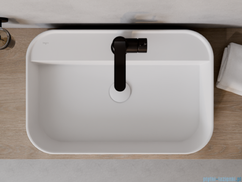 Besco Assos Cera-Line White umywalka nablatowa biała 60 cm biały połysk UNC-60-ASB