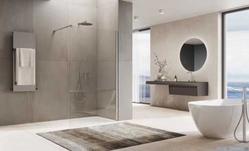 Ronal ANNEA ANT1 Ścianka wolnostojąca Walk-in 100x200 cm z profilem przyściennym nikiel szczotkowany ANT110002507