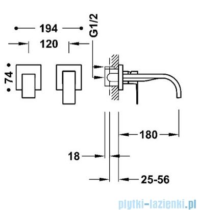 Tres CUADRO Bateria umywalkowa podtynkowa czarny mat 00630001NM