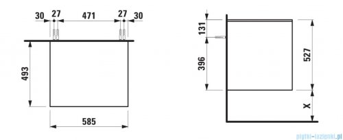 Laufen LANI szafka pod umywalkę 58x49 cm biały mat H4043001122601