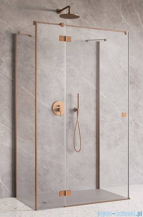 Radaway Essenza Brushed Copper Kdj+S kabina 80x100x80cm lewa szczotkowana miedź 1384051-01-01/1385022-93-01L/1384051-01-01