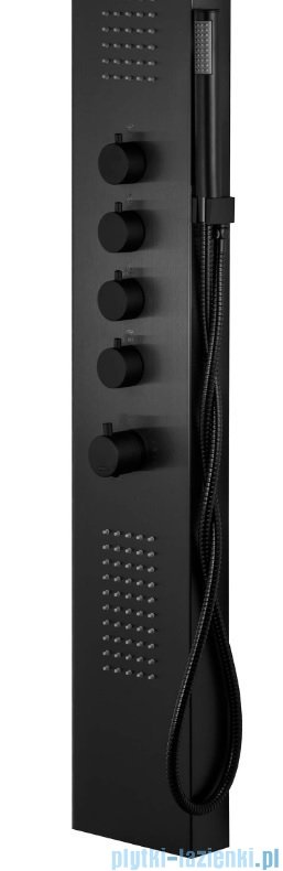 Corsan Samsara panel natryskowy z termostatem stalowy czarny S-003TSC