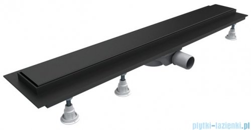 Omnires Lowfix odpływ liniowy z maskownicą pełną 60 cm czarny LOWFIX60GBL