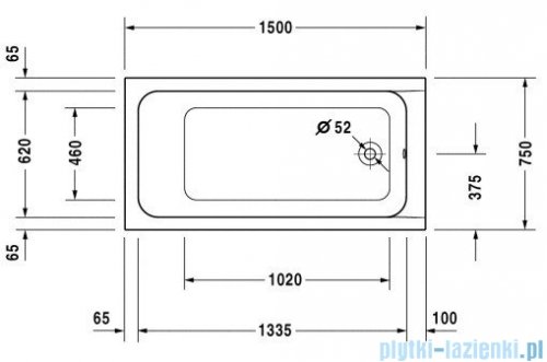 Duravit D-Code wanna prostokątna 150x75cm do zabudowy 700095 00 0 00 0000