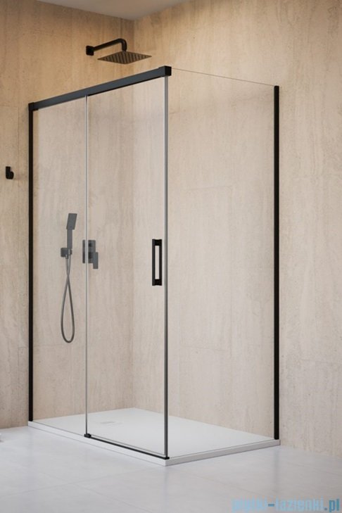 Radaway Idea Black 8 Kdj kabina 110x90cm lewa czarny mat/szkło przejrzyste 10340570-54-01L/10350503-01-01/10360090-01-01R