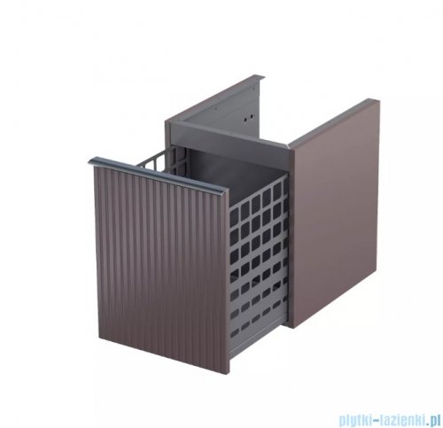 Oristo Etna szafka niska z koszem Ryflowana 40x50x45cm Mokka Mat OR52-SN1S-40-21R
