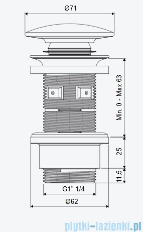 Excellent Design Korek klik-klak umywalkowo bidetowy, korpus czarny mat, pokrywa ceramiczna czarna ARIN.1485.K.01.BLMBL