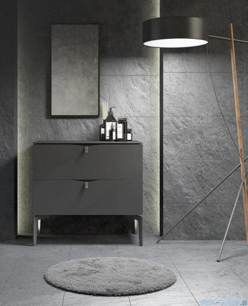 Oristo Siena szafka z umywalką 80x50x46 czarny mat OR45-SD2S-80-8/UME-CE-80-91