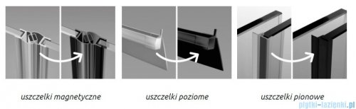 Radaway Idea Black Dwj drzwi wnękowe 115cm prawe czarny mat/szkło przejrzyste 387022-54-01R