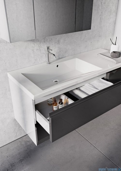 Oristo Brylant szafka z umywalką lewa 125x50x48cm grafit/biały OR36-SD2S-85-5/OR36-SD2S-40-5/UME-BR-125-92-L